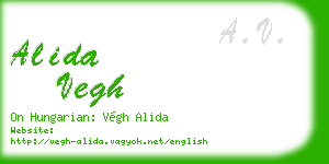 alida vegh business card